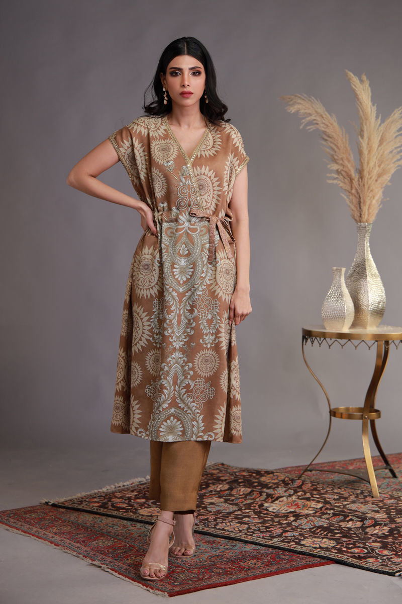 khadi silk dress Khadi Silk Brown Floor Length Anarkali Salwar Suit