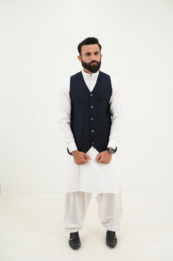 Alif Yay Pret Plain Blended Kurta-Shalwar AY-018 main image 1