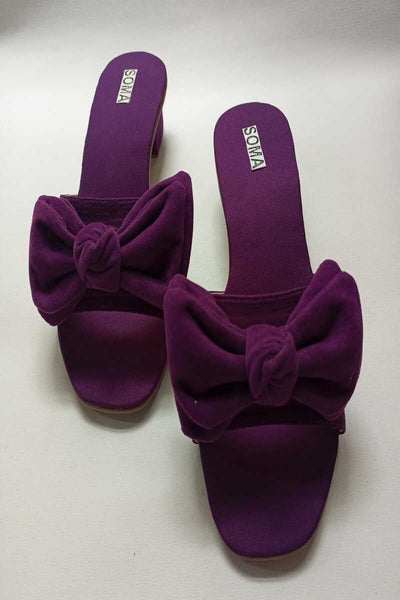 Soma - Bow block heel - Purple - Suede - Studio by TCS