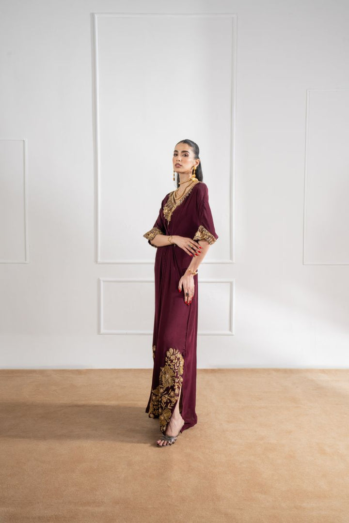 Maria Osama Khan - Celine - Plum  - Grip & Korean - 2 Piece