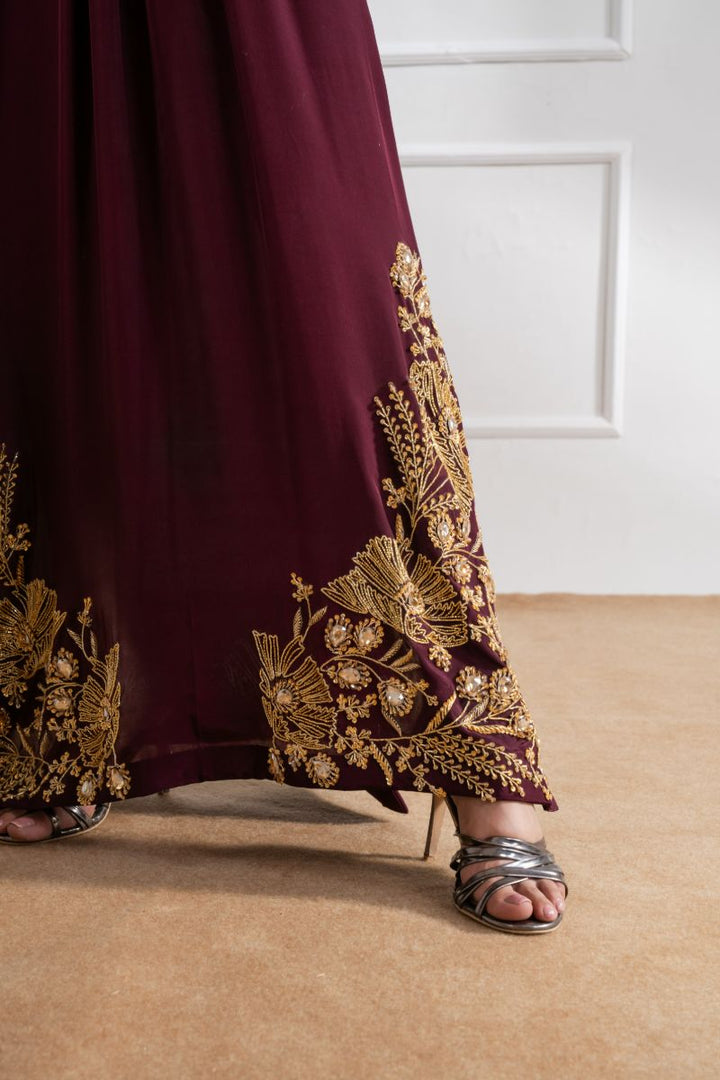 Maria Osama Khan - Celine - Plum  - Grip & Korean - 2 Piece