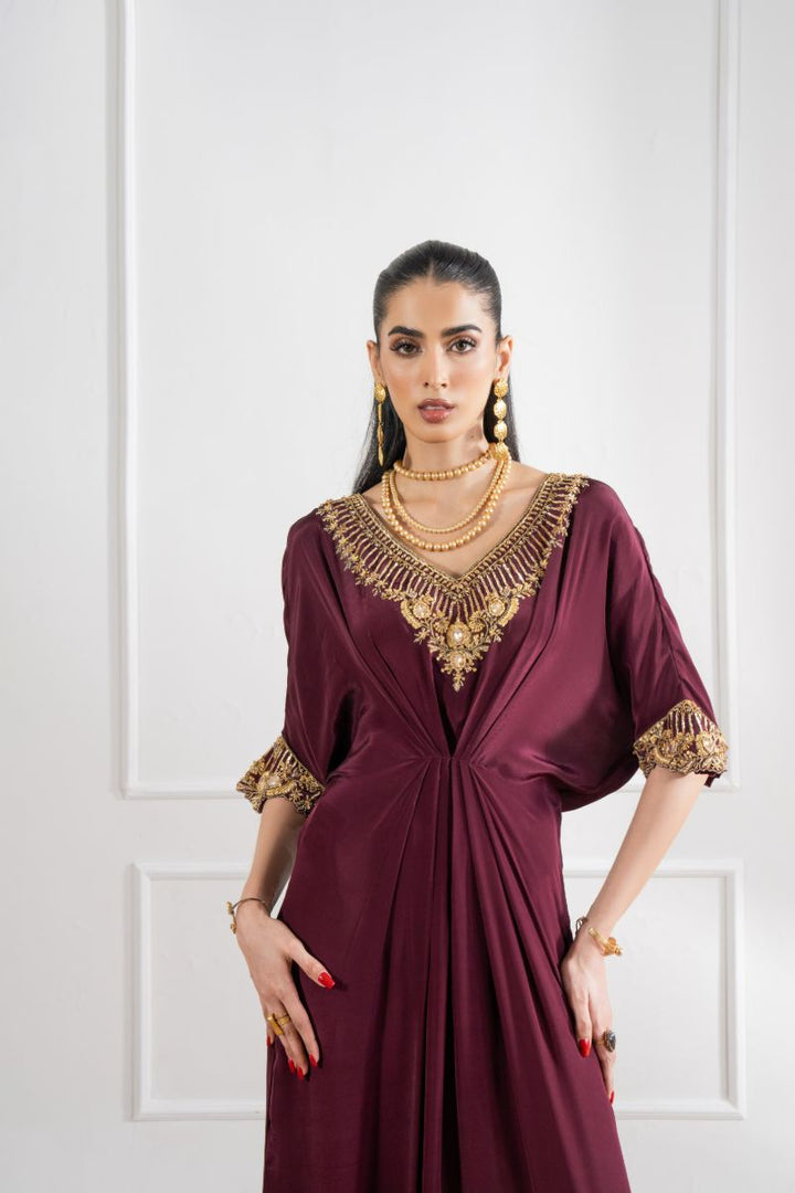 Maria Osama Khan - Celine - Plum  - Grip & Korean - 2 Piece