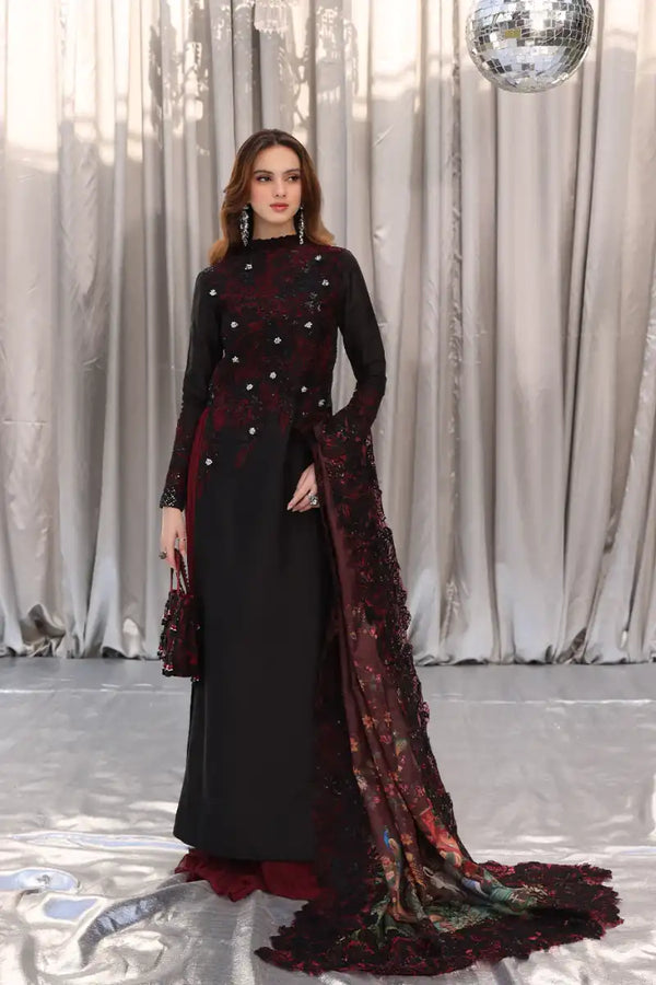 Musferah Saad Pret Embroidered Tissue Kaftan Princess Solara