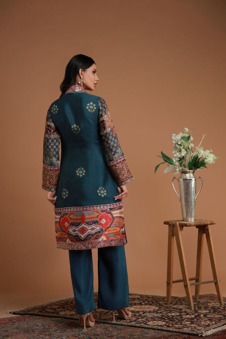 Shamaeel - EE-11 - Silk & Organza - 3 Piece