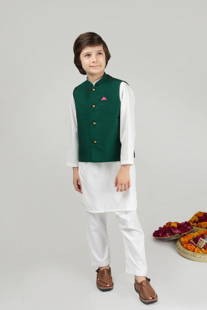 Cheeco Chic - GWCEID24 - bottle green - cotton silk - waistcoat - 1 piece