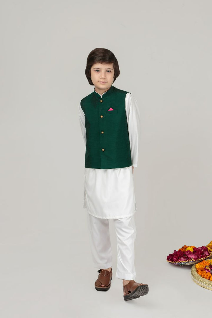 Cheeco Chic - GWCEID24 - bottle green - cotton silk - waistcoat - 1 piece