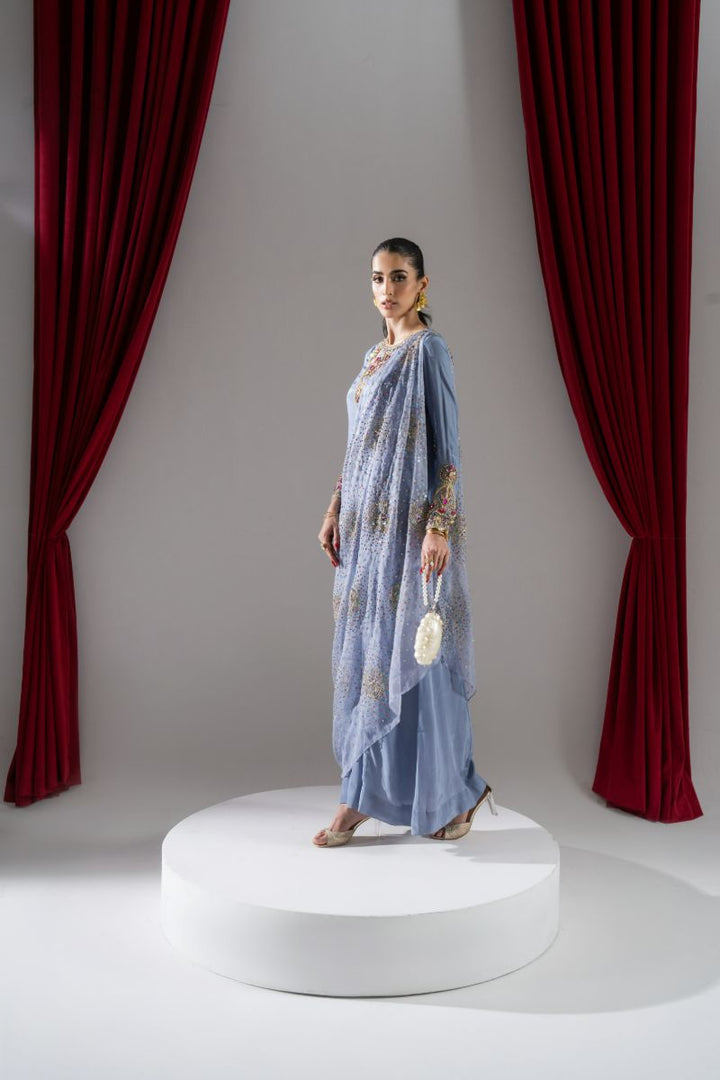 Maria Osama Khan - Lune - Grey - Grip & Organza - 2 Piece