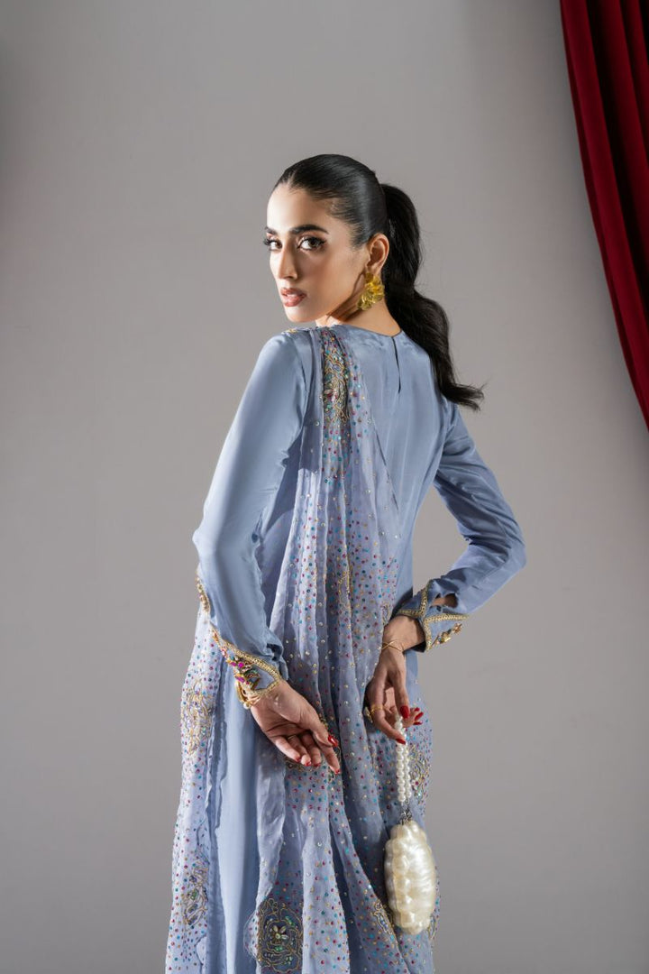 Maria Osama Khan - Lune - Grey - Grip & Organza - 2 Piece