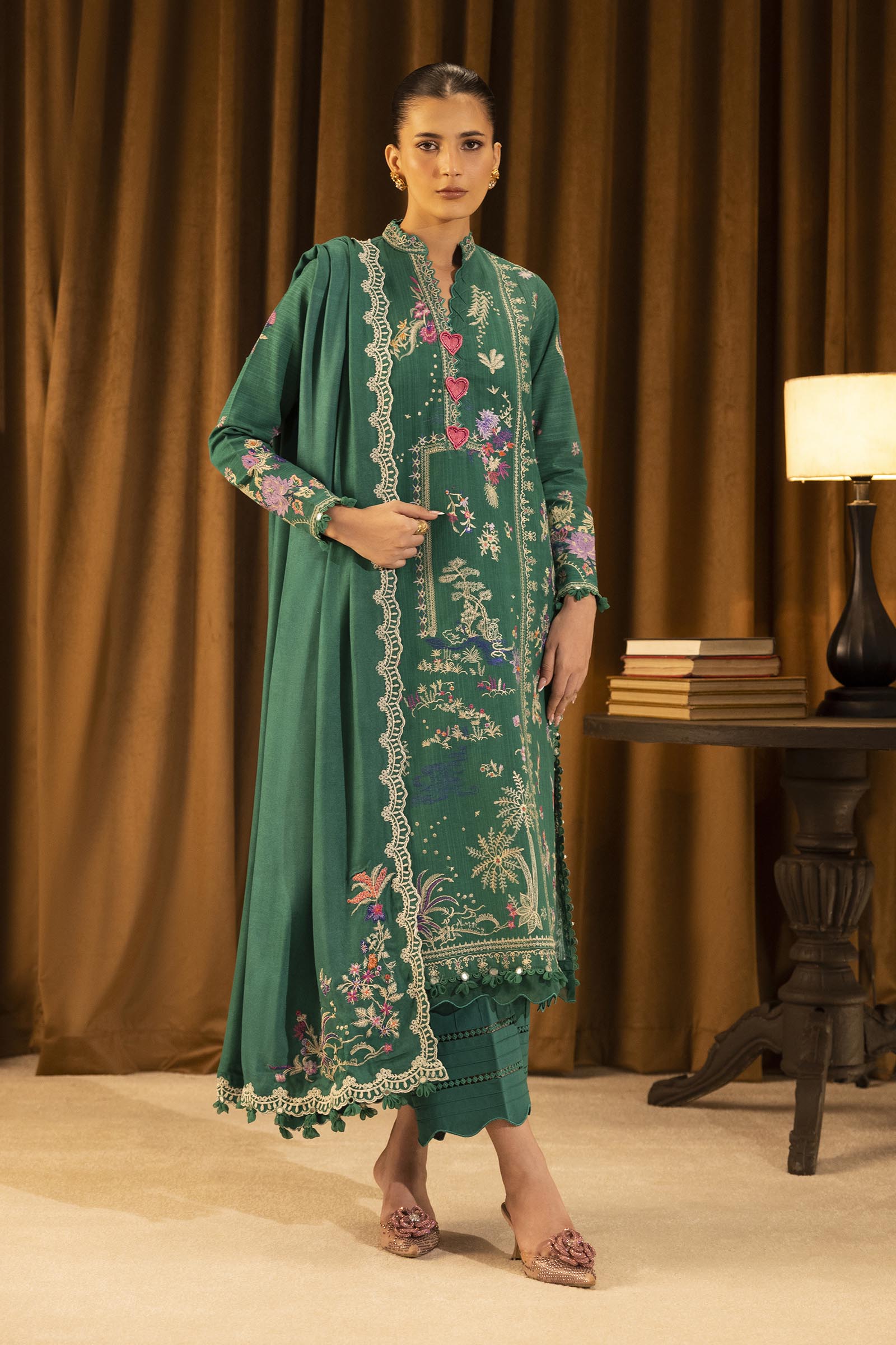 Sana Safinaz - Slub Muzlin - 3 Piece - Unstitched - M253-007A-3Cp