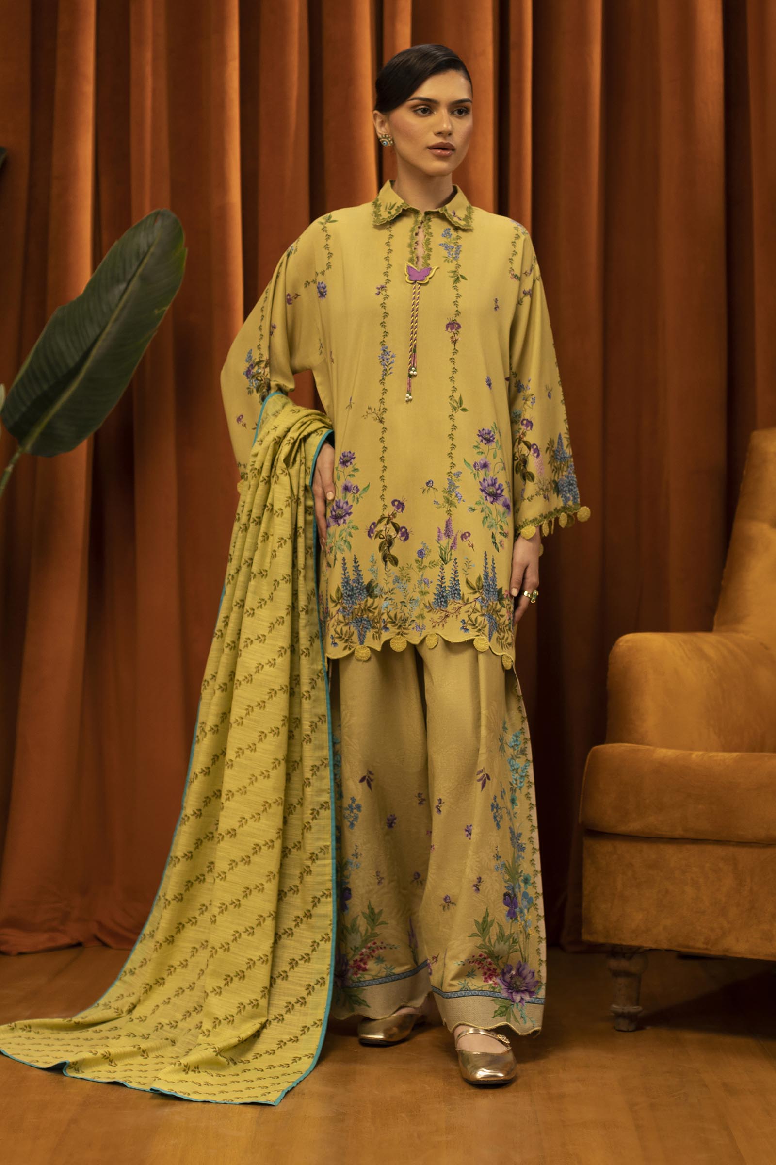 sana③ Shop Sana Safinaz - Linen Muzlin - 3 Piece - Unstitched - M253