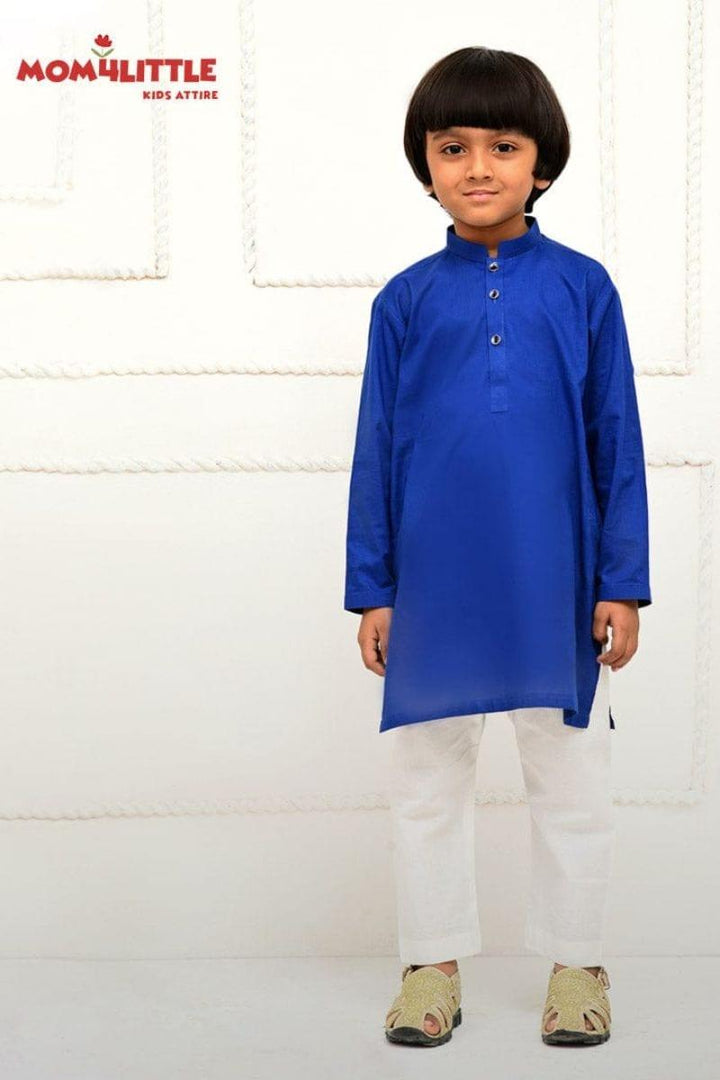 Mom4Little - Kurta & Pajama - Blue & Offwhite - 2 Piece - Studio by TCS