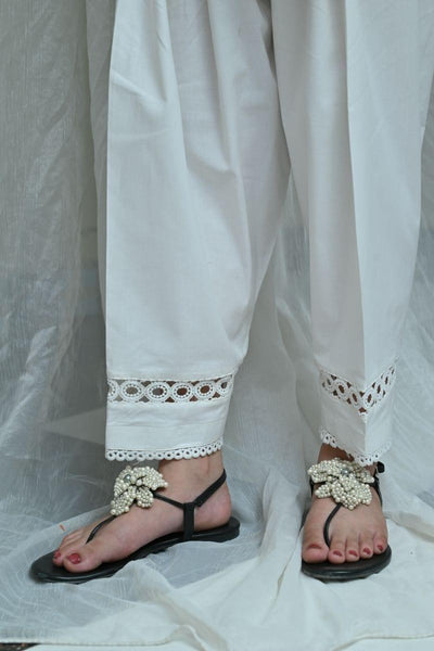 Mom's White Pants with matching Lace - MFL-101 - Studio by TCS