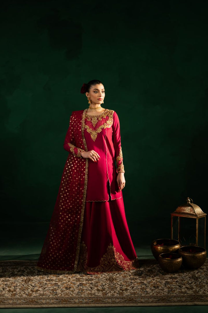 Maria Osama Khan - Naqsh-e-Jashan - Fushia - ORGANZA & Grip SILK - 3 Piece