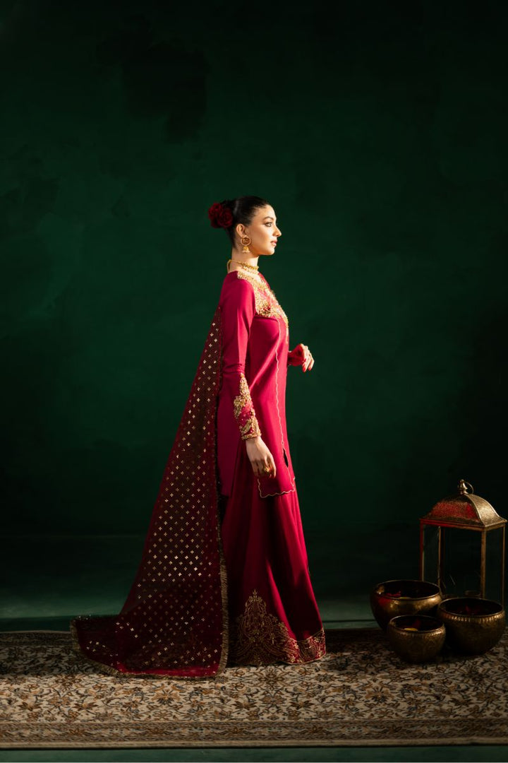 Maria Osama Khan - Naqsh-e-Jashan - Fushia - ORGANZA & Grip SILK - 3 Piece