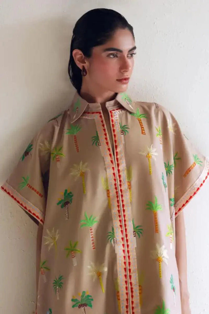 Sanam Chaudhri - Physis - Kaftan - Beige - Cotton - 1 Piece