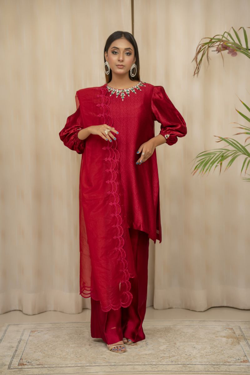 Rehan N Muzammil Pret Embroidered Sheesha Silk 3 Piece Suit Adelaide
