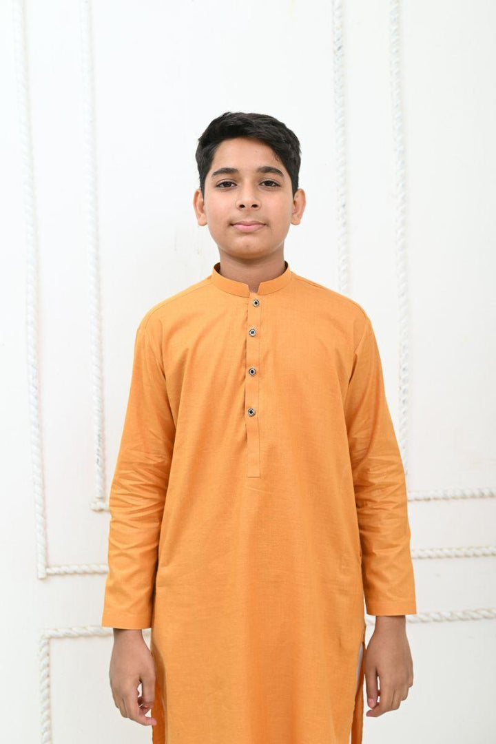 Mom4Little - Mustard and white Kurta Pajama