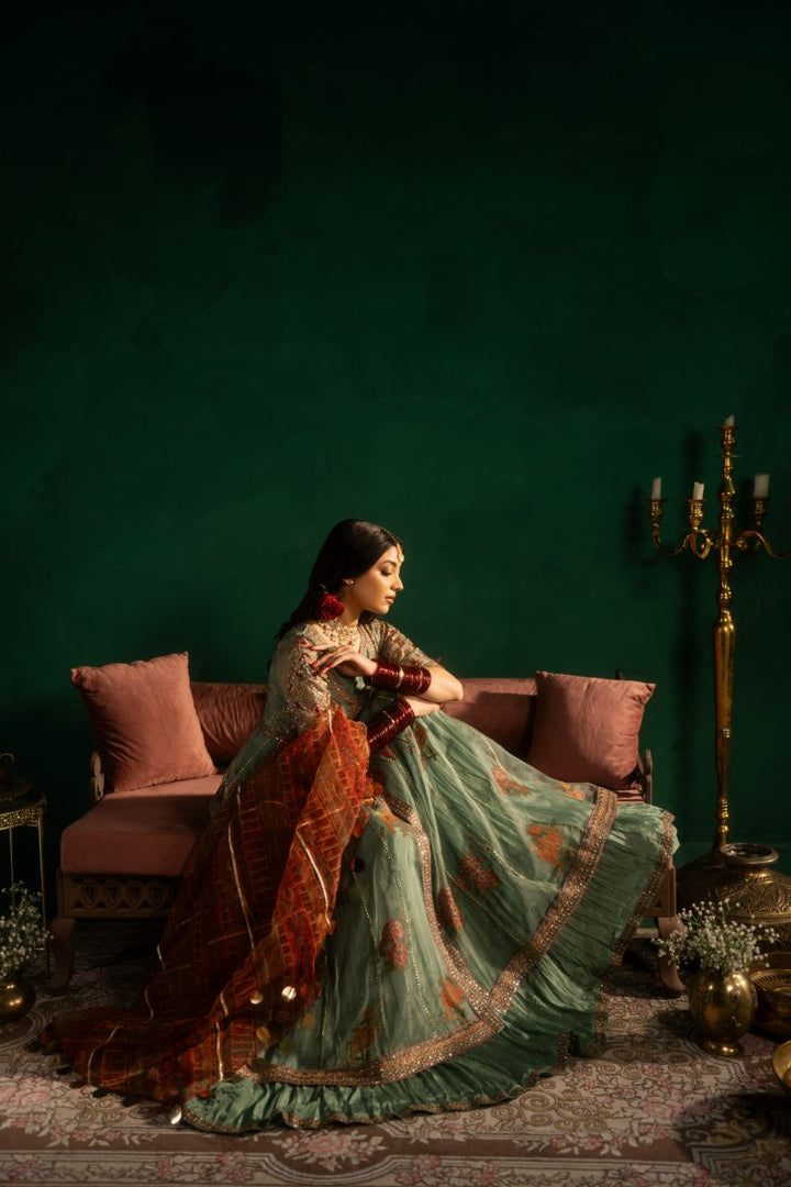 Maria Osama Khan - Sahar-e-Jashan - Green - ORGANZA & Grip SILK - 3 Piece