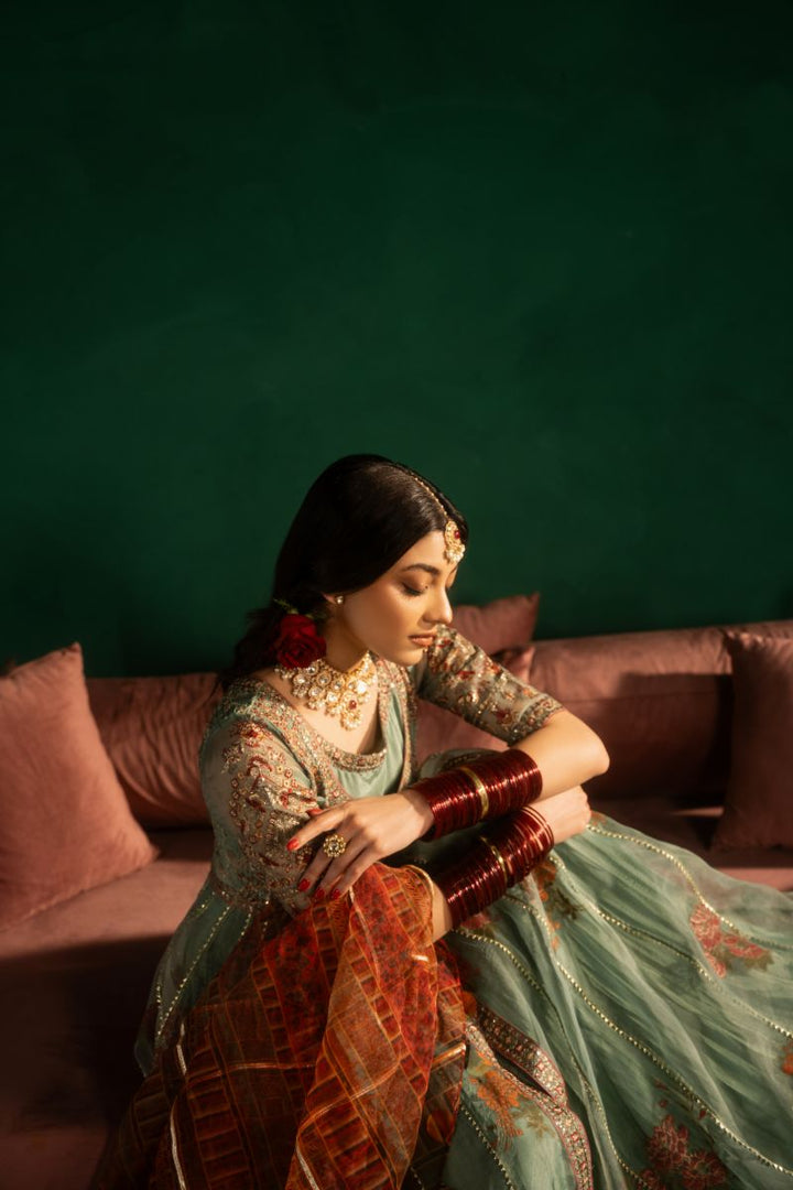 Maria Osama Khan - Sahar-e-Jashan - Green - ORGANZA & Grip SILK - 3 Piece