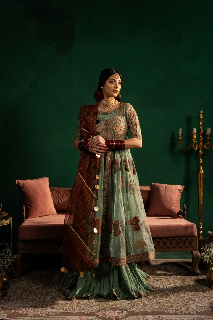 Maria Osama Khan - Sahar-e-Jashan - Green - ORGANZA & Grip SILK - 3 Piece