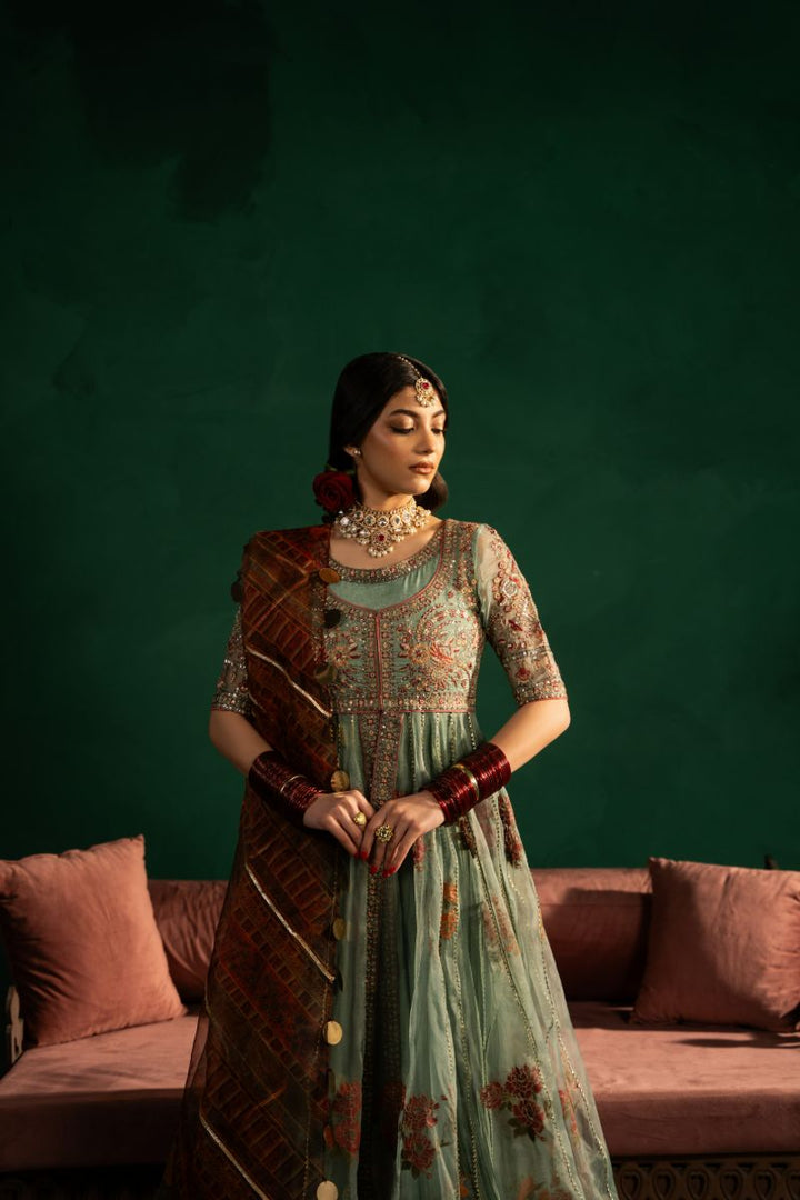 Maria Osama Khan - Sahar-e-Jashan - Green - ORGANZA & Grip SILK - 3 Piece