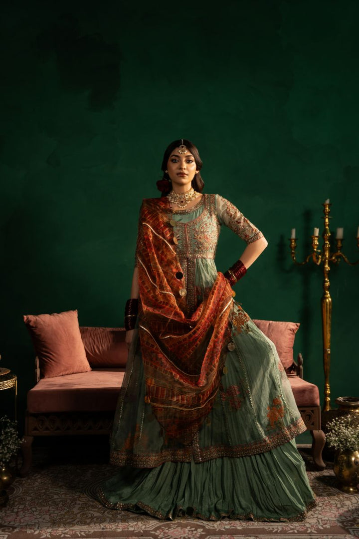 Maria Osama Khan - Sahar-e-Jashan - Green - ORGANZA & Grip SILK - 3 Piece