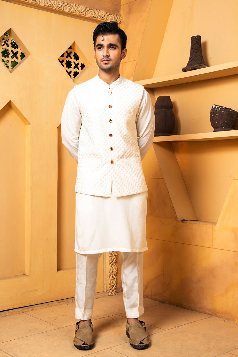Shalwar Kameez Dulha Dresses For Barat Waistcoat Barat Dress For - Main Image