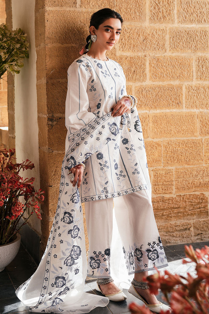 Cross Stitch - WHITE SMOKE - Lawn - 3 Piece - Unstitch