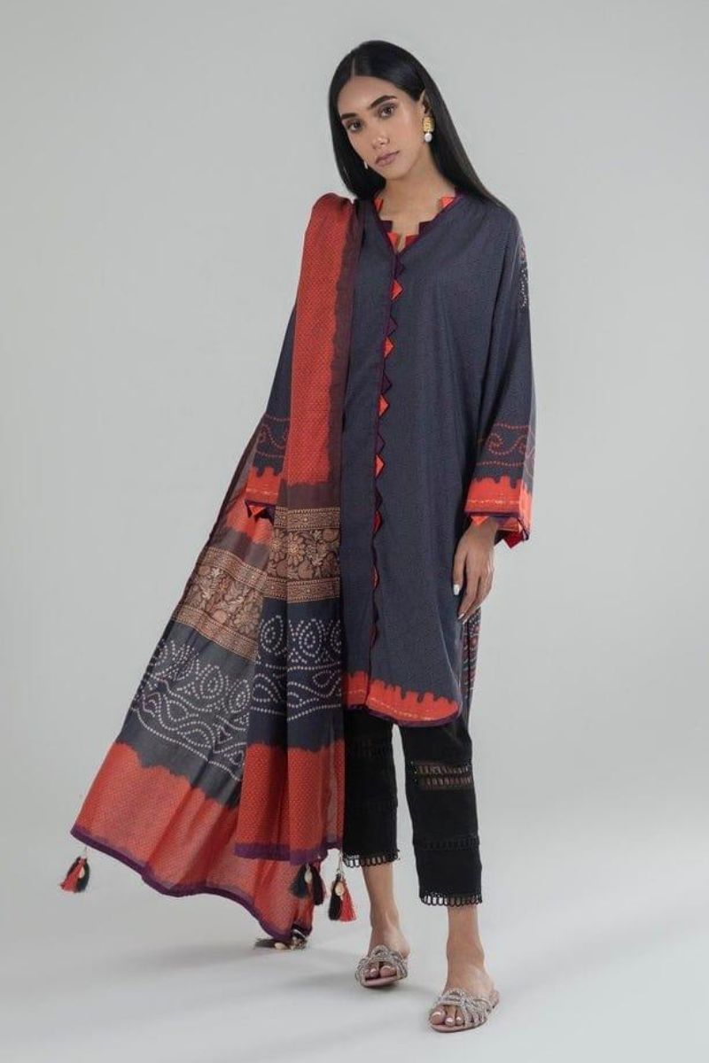 Sana Safinaz - Dark Grey Kurta - SS22BSP155