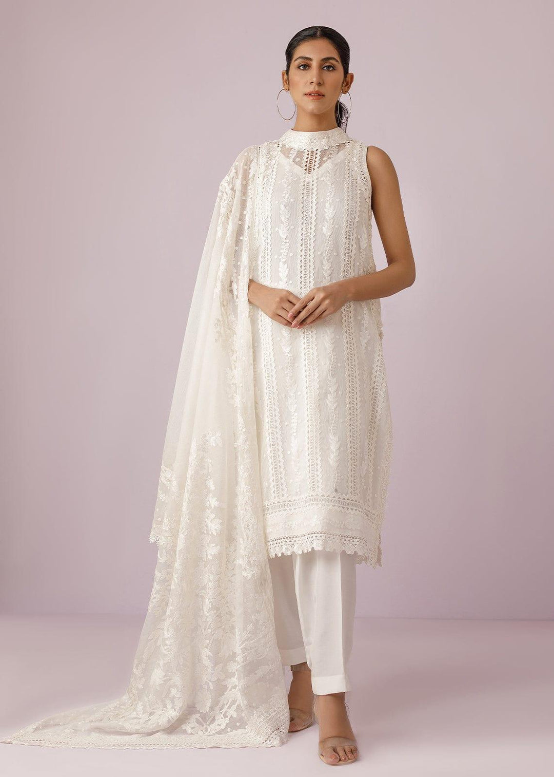 Rizwan Beyg - Shabeena Sleeveless - Embroidered Chiffon & Cotton - 2 Piece - Studio by TCS