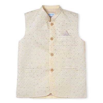 Hummingbirds - Off White Embroidered Waistcoat - Studio by TCS