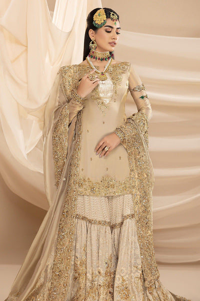 Nilofer Shahid - Pure Masoori Embroidered Shirt and Chikankari Gharara with Pure Tissue Dupatta or Shawl - 3 Piece - Studio by TCS