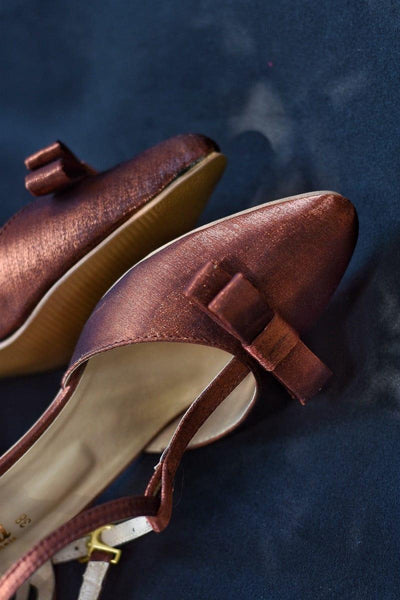 Milli Shoes - T Bar Block Heels - Copper - 7820 - Studio by TCS