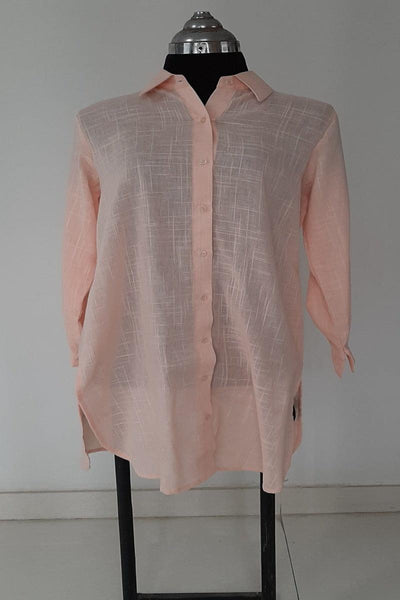 Mehr - peach cotton front open tunic SS010 - 1 Piece - Studio by TCS