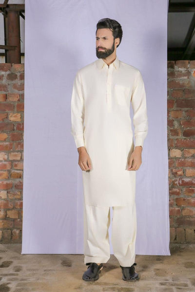 GEM Garments - Classic Cream Shalwar Kameez Collar - 2 Piece - Studio by TCS