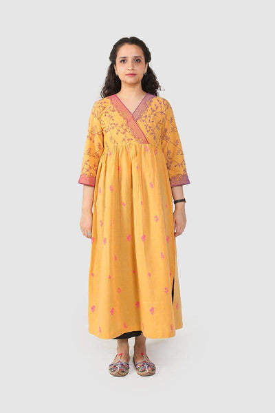 Generation - Yellow Doodling Angrakha Dress - 1 PC - Studio by TCS