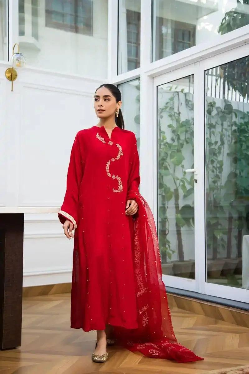 Shehrnaz - SHK-1082 - 3 Piece - Red - Studio by TCS