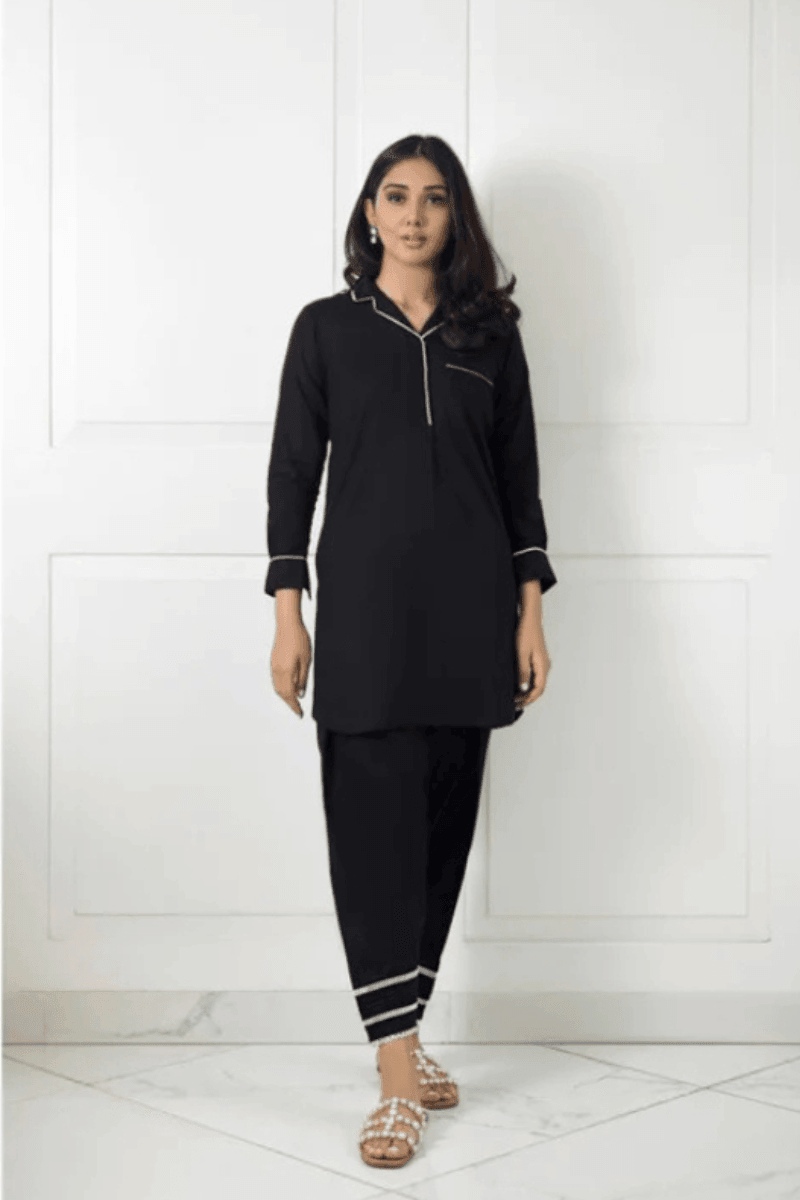 Shehrnaz - SHK-1010 - Black - Cotton - 2 Piece - Studio by TCS