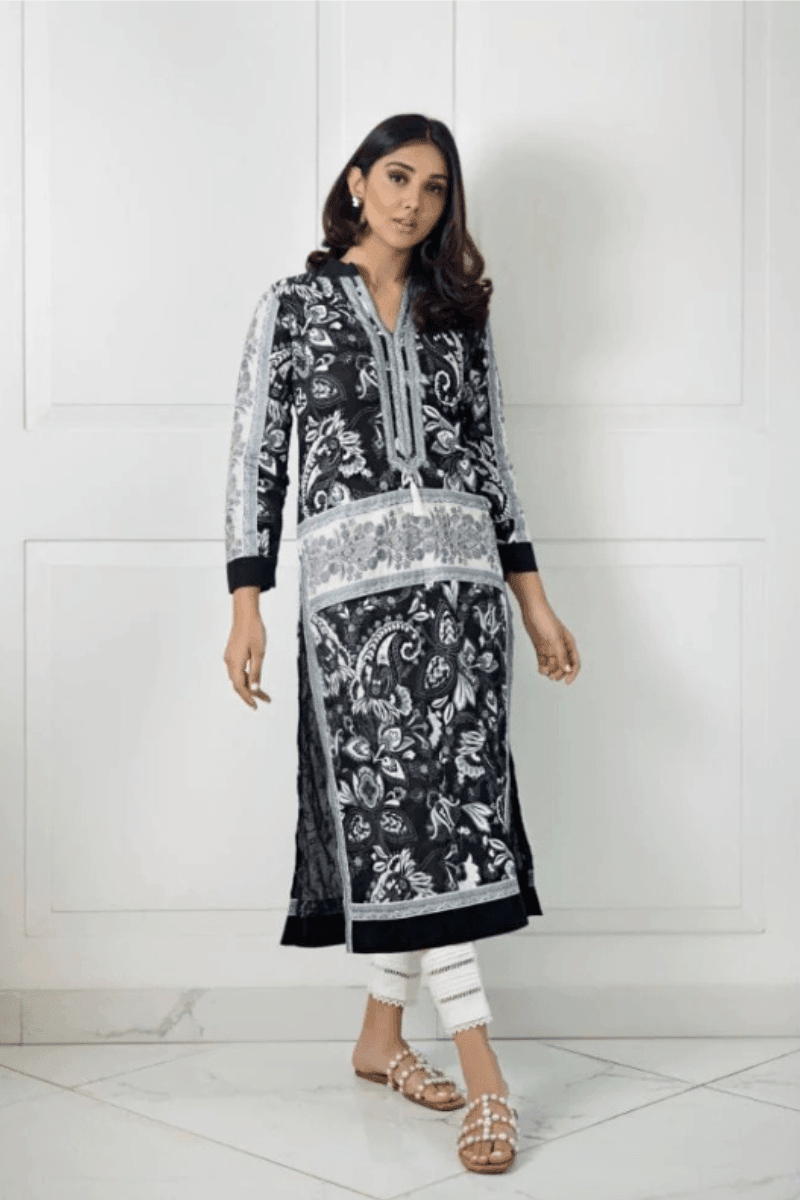 Shehrnaz - SHK-1008 - Black - Block Print - 2 Piece - Studio by TCS