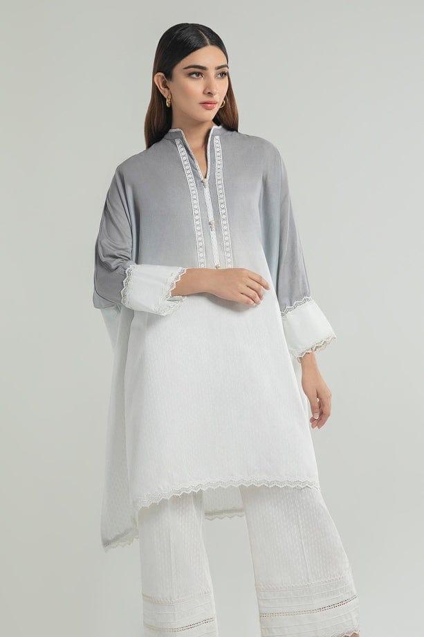 Sana Safinaz - Light Grey and White Kurta - SS22BSP179 - Studio by TCS
