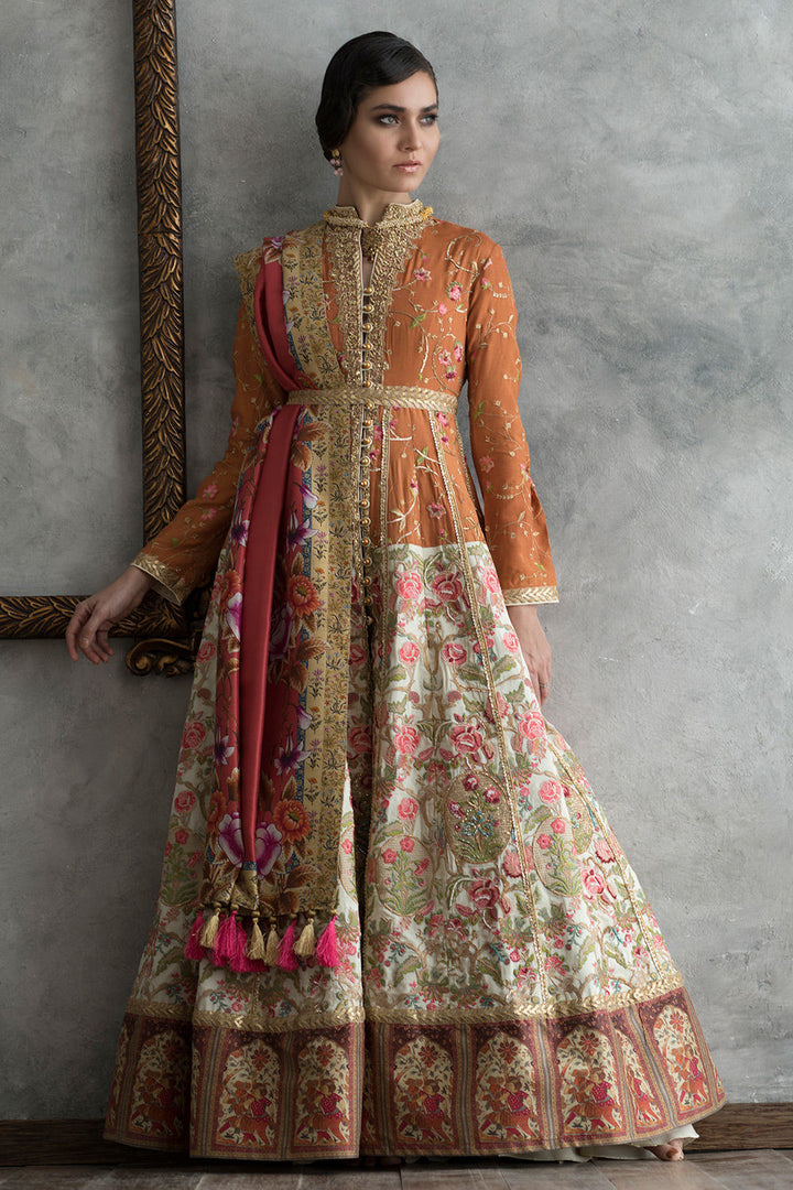 Shamaeel - BURNT ORANGE PISHWAS - Raw Silk/Cotton Silk