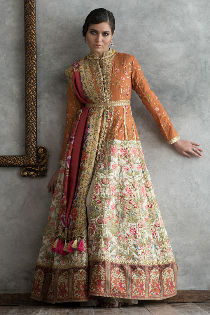 Shamaeel - BURNT ORANGE PISHWAS - Raw Silk/Cotton Silk