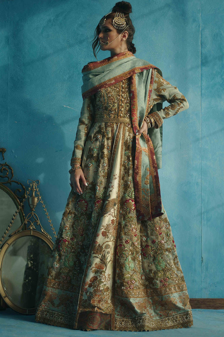 Shamaeel - Mughal Pishwas - Pure Raw Silk & Mesuri Net