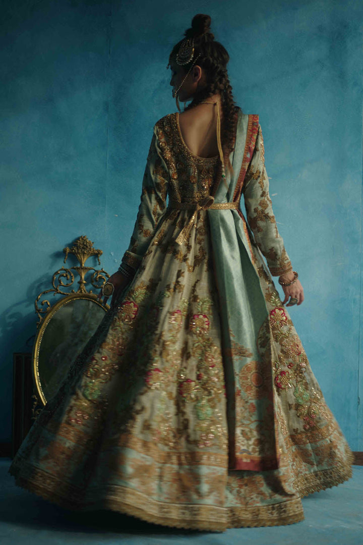 Shamaeel - Mughal Pishwas - Pure Raw Silk & Mesuri Net