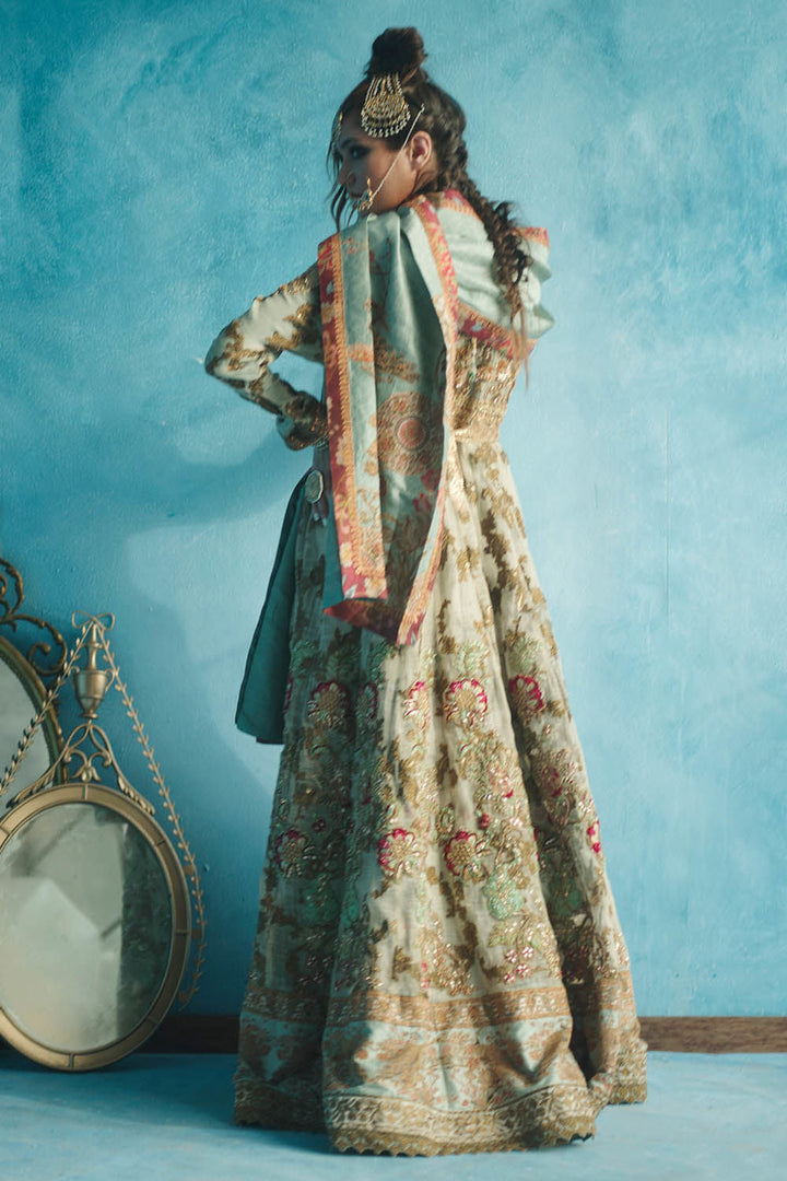 Shamaeel - Mughal Pishwas - Pure Raw Silk & Mesuri Net