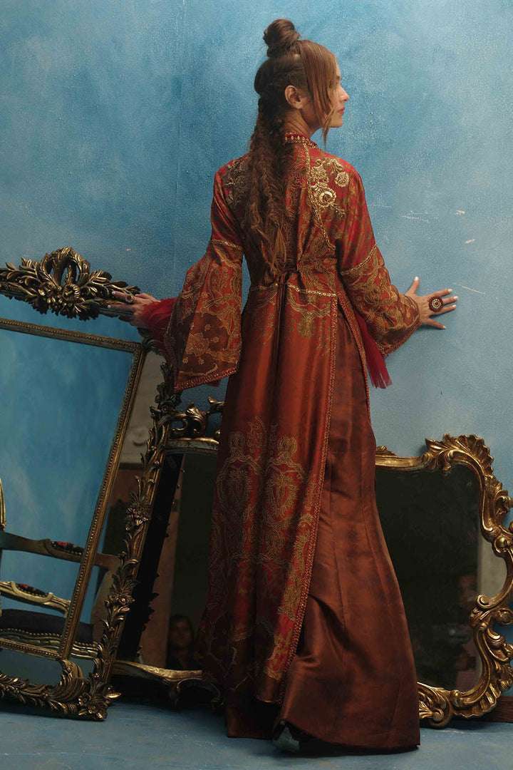 Shamaeel - Red Luxury Print - Pure Raw Silk/Printed Silk