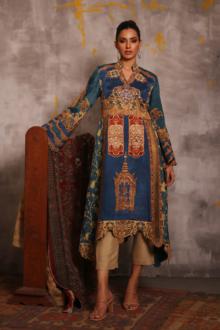 Shamaeel - Azure-6 - Sheesha Silk/Cotton Silk