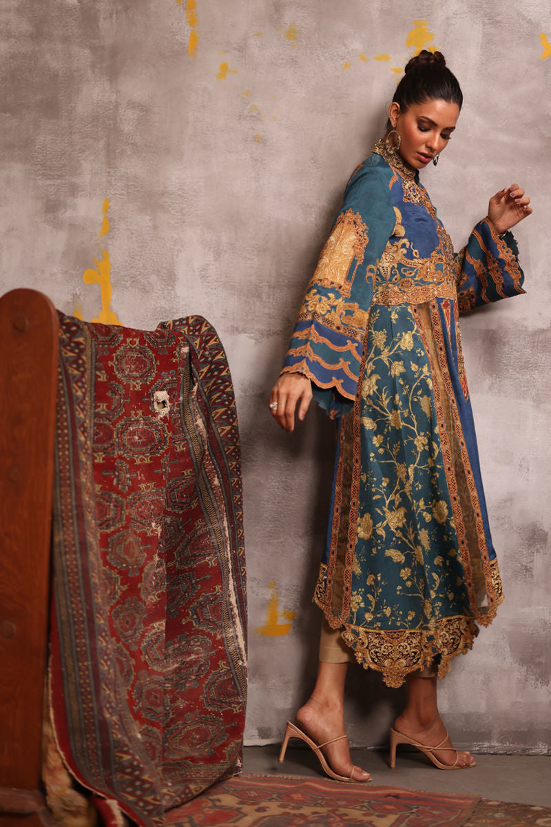 Shamaeel - Azure-6 - Sheesha Silk/Cotton Silk