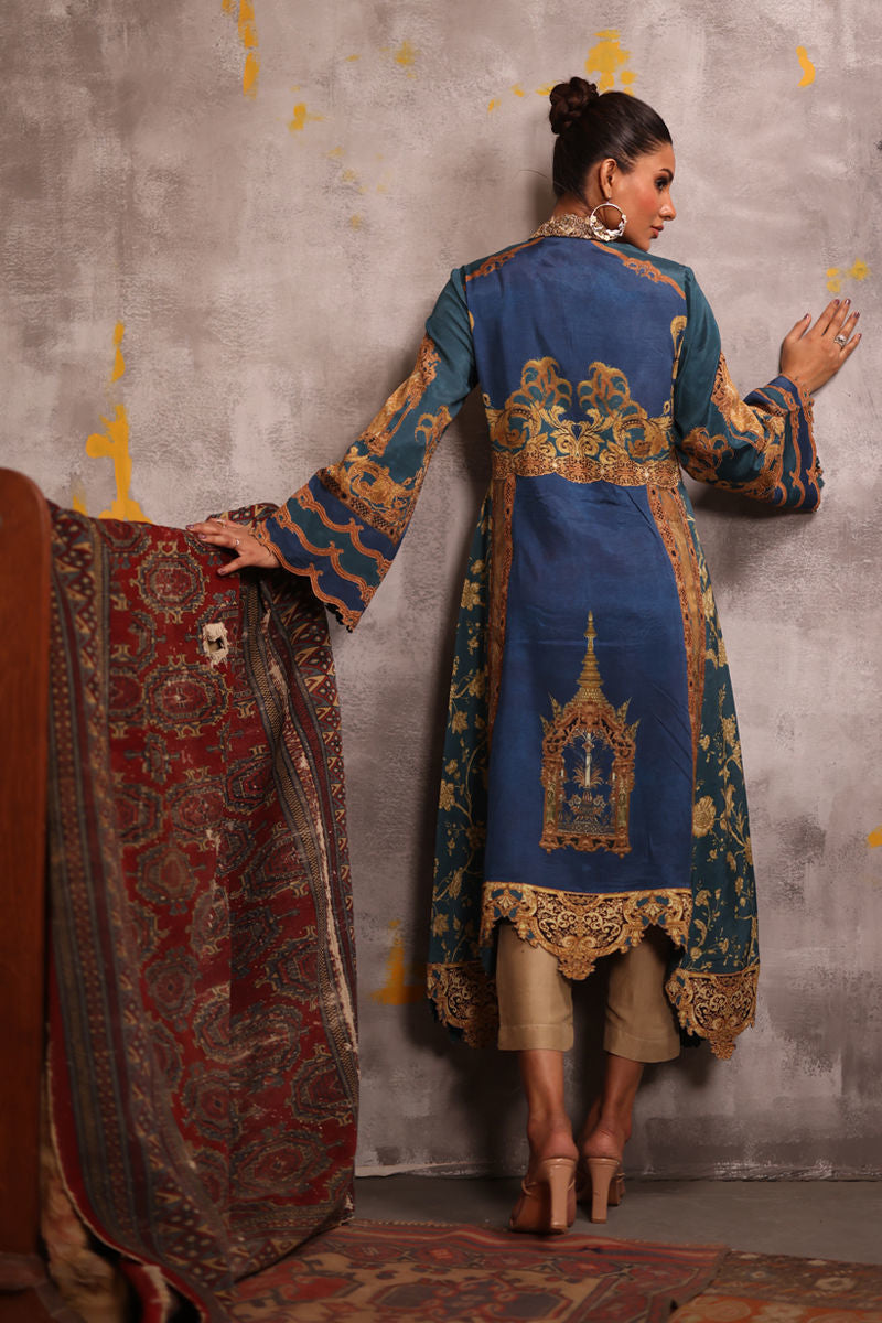 Shamaeel - Azure-6 - Sheesha Silk/Cotton Silk