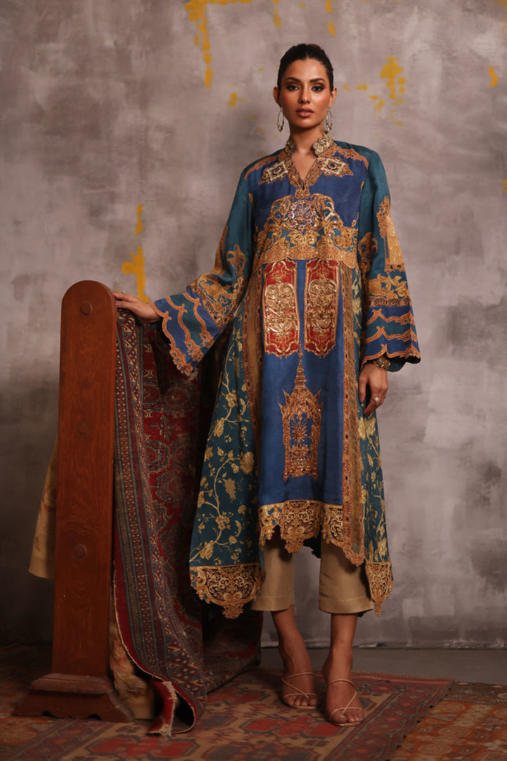 Shamaeel - Azure-6 - Sheesha Silk/Cotton Silk